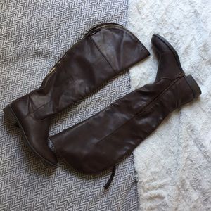 Chocolate brown, knee high boots!